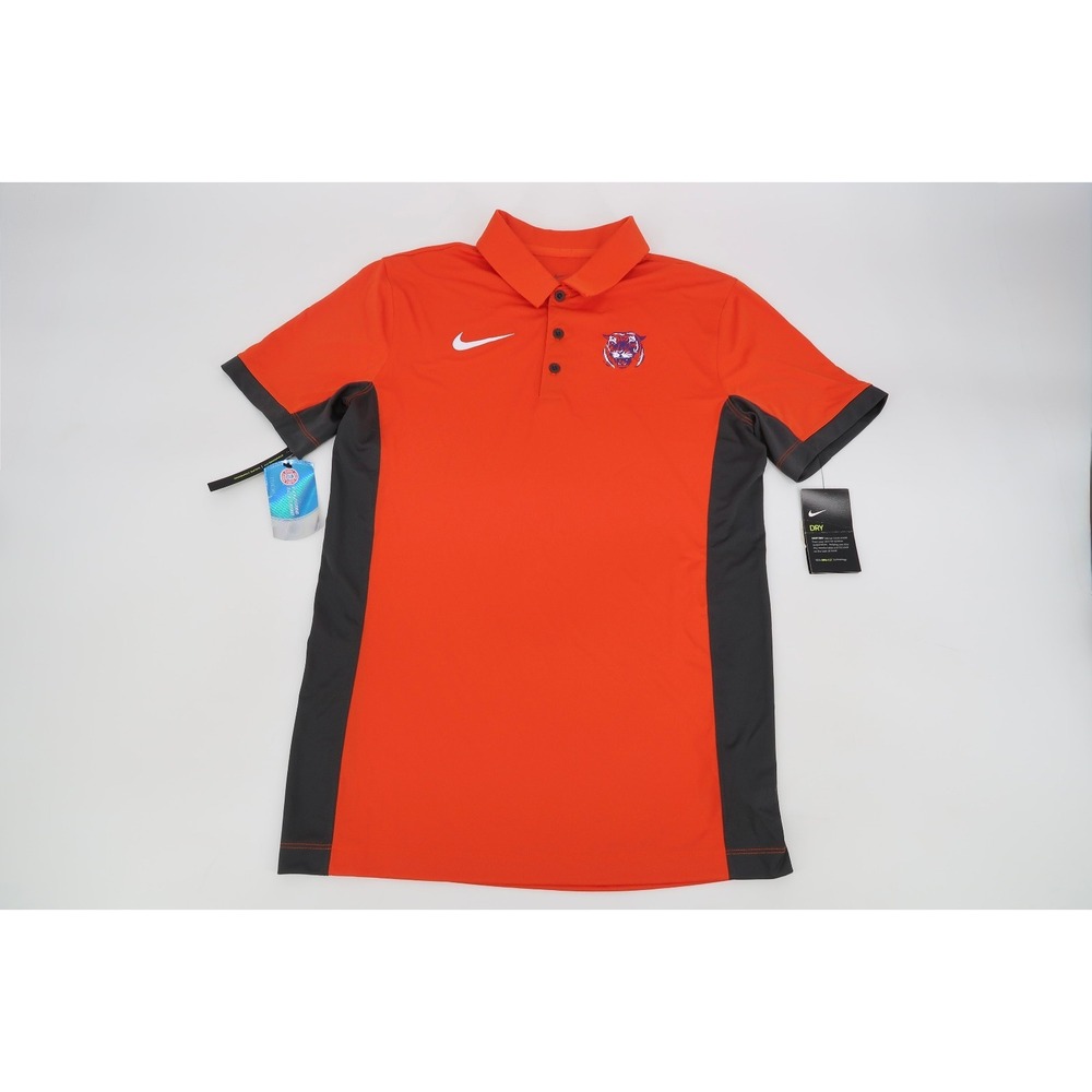NEW Nike Clemson Tigers Polo Shirt Mens Small Orange Dri Fit Performance Golf - Picture 2 of 14